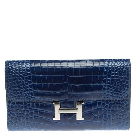 blue crocodile tril wallet hermes replica|hermes alligator long wallet.